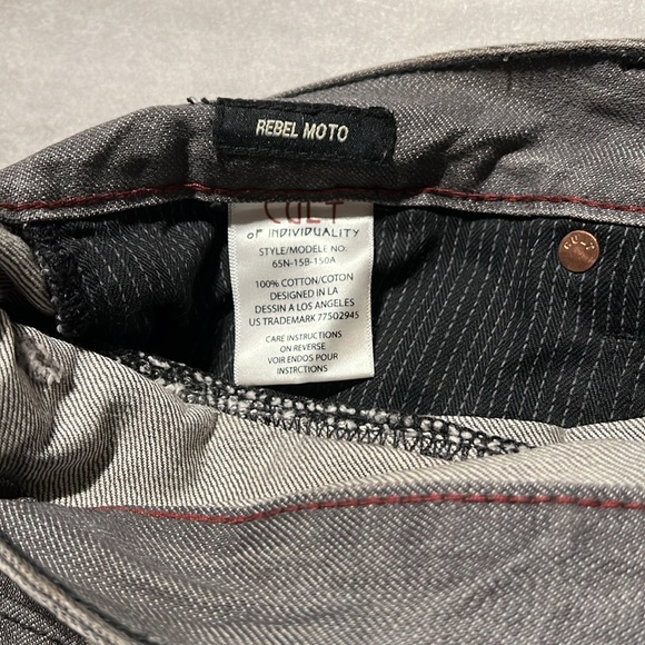Cult of Individuality Jeans: 34Wx34L, Grey with white rips. - Picture 4 of 6